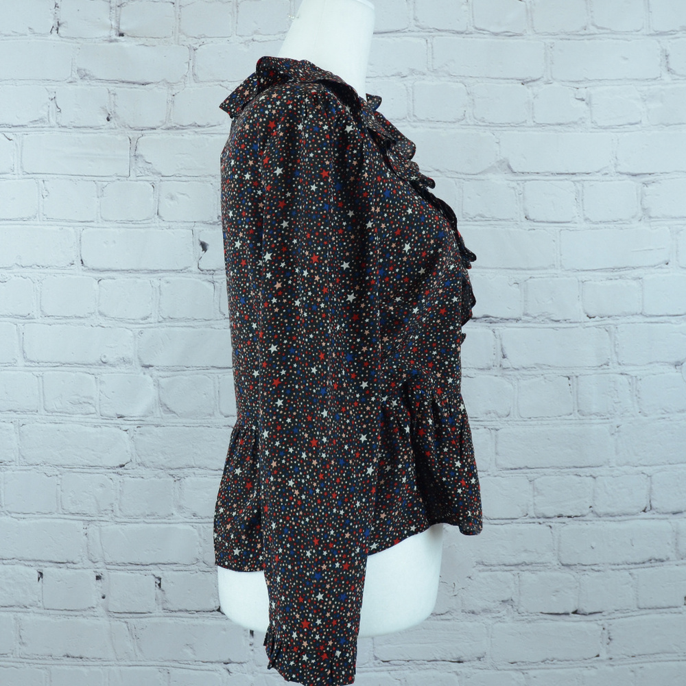 NEW! Madewell Starry Night Silk Ruffle Wrap Top… - Picture 5 of 8